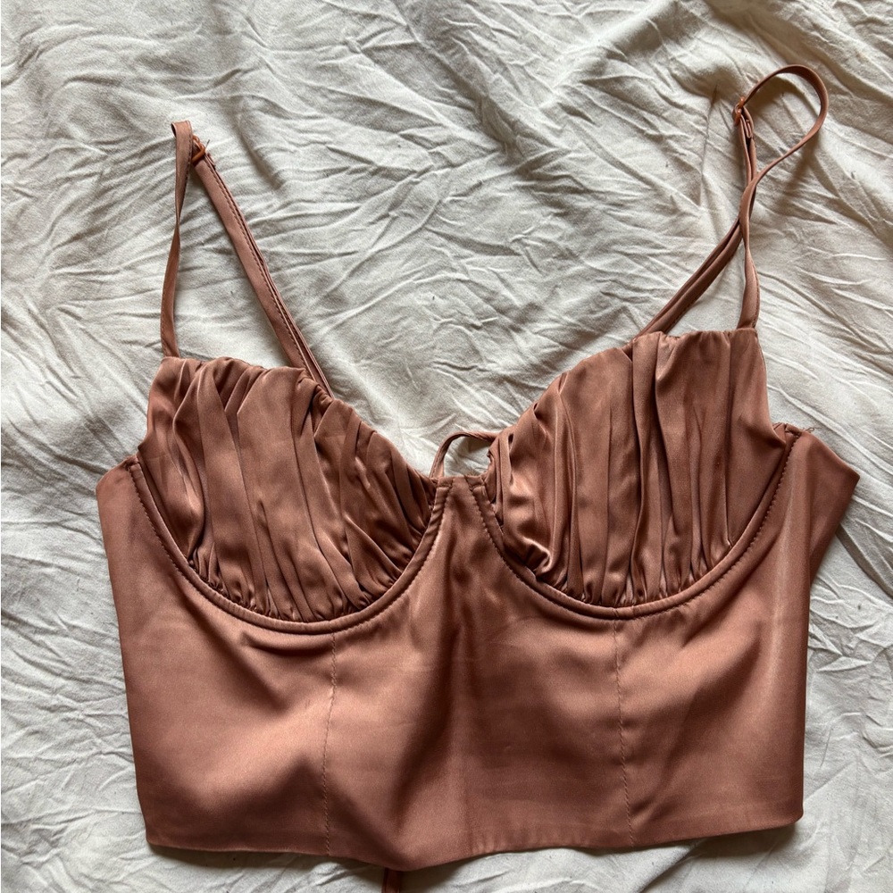Elegant Brown Crop Top